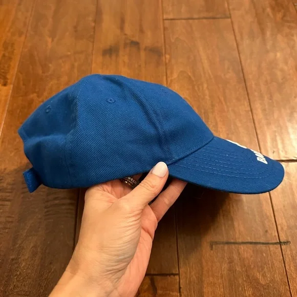 Balenciaga Blue Logo Embroidered Baseball Hat - Picture 5 of 16